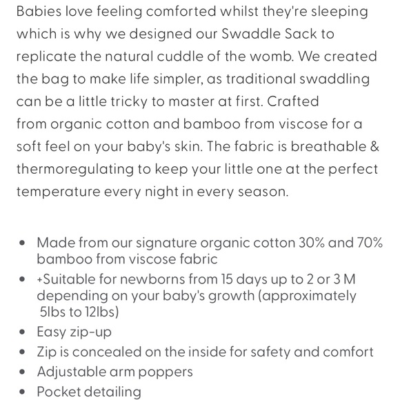 Baby Mori NB Swaddle Sleep Sack - Picture 7 of 8